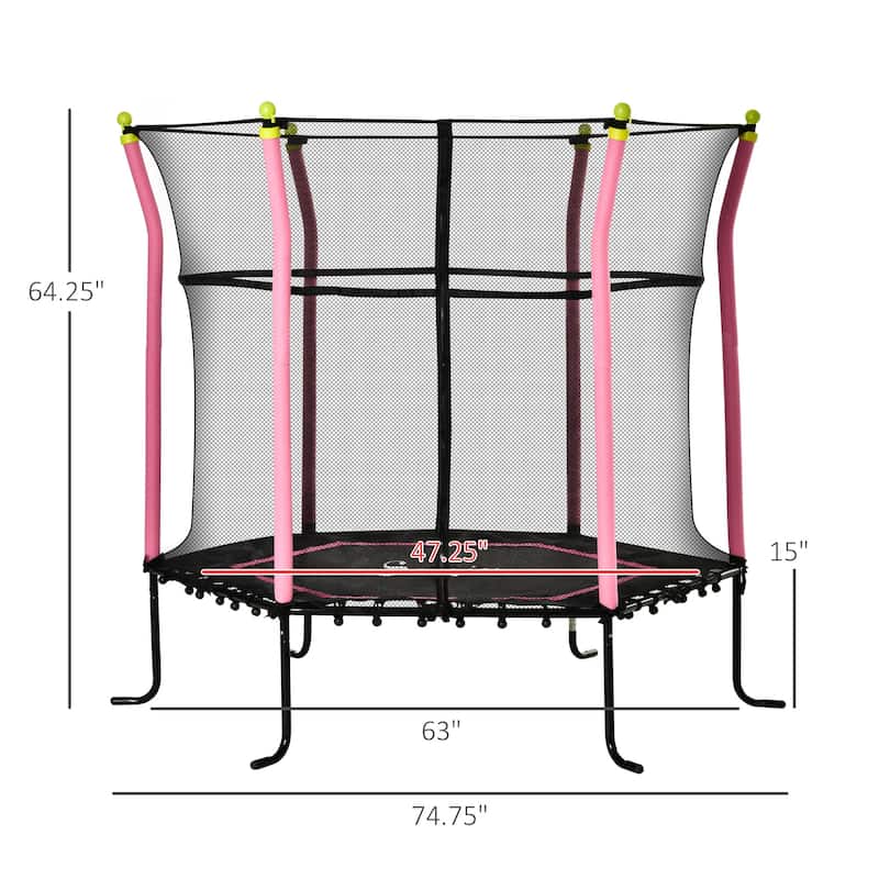 Soozier Trampoline for Kids with Net, Indoor/Outdoor Toddler Trampoline with Safety Enclosure