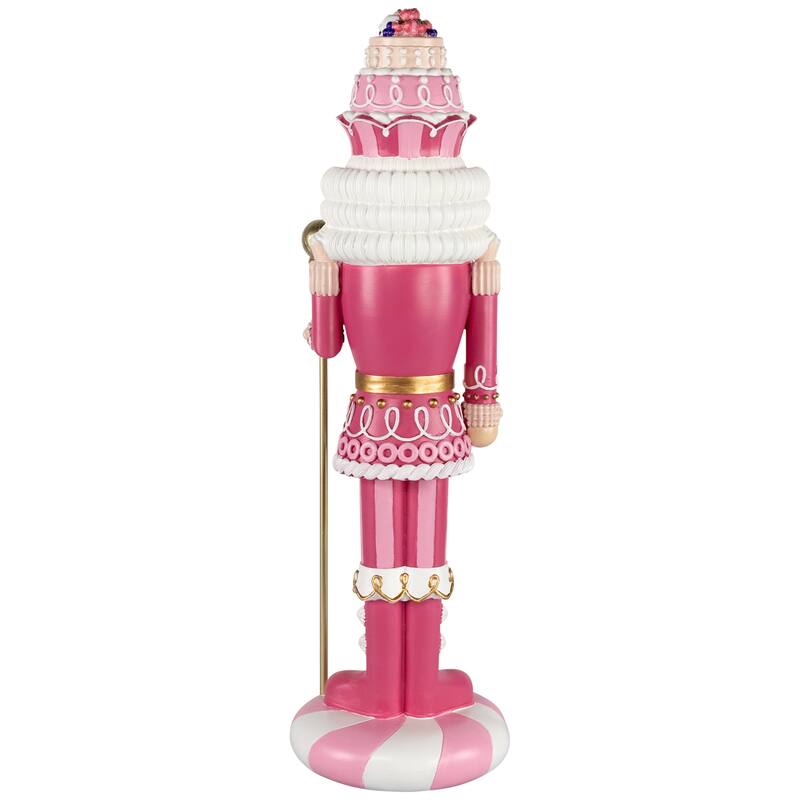Pastel Candy Nutcracker King Christmas Figure - 21.5" - Pink