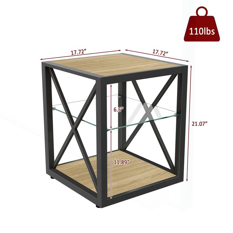 Modern Industrial Side Table with Versatile Storage and Durable Construction