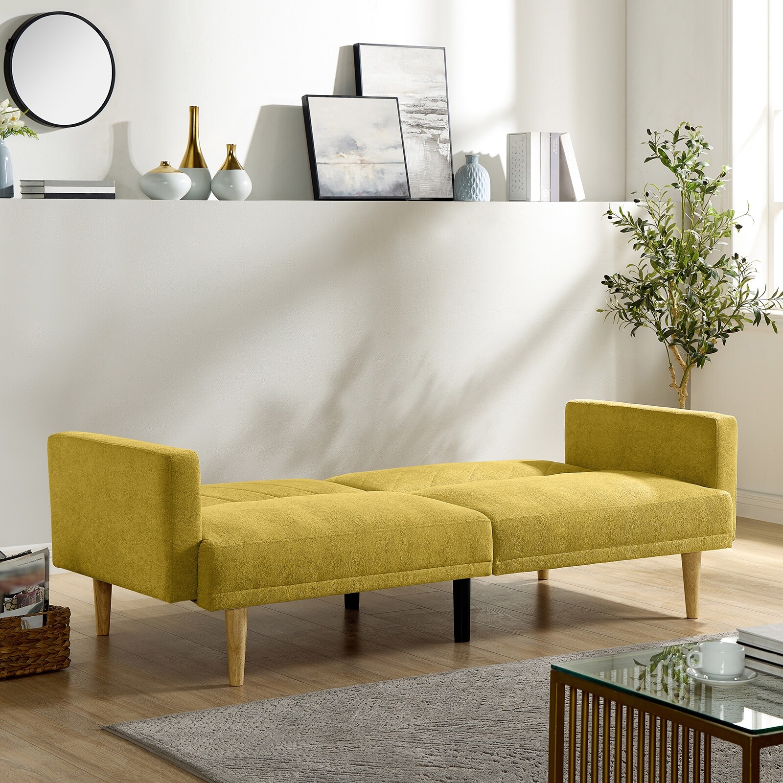 Sofa Bed with Tapered Wood Legs Bed Bath Beyond 40406350