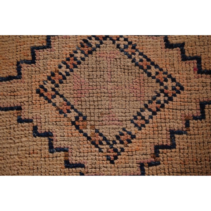 Transitional Oushak Vintage Runner Rug Handmade Foyer Wool Carpet - 3'2"x 10'9"