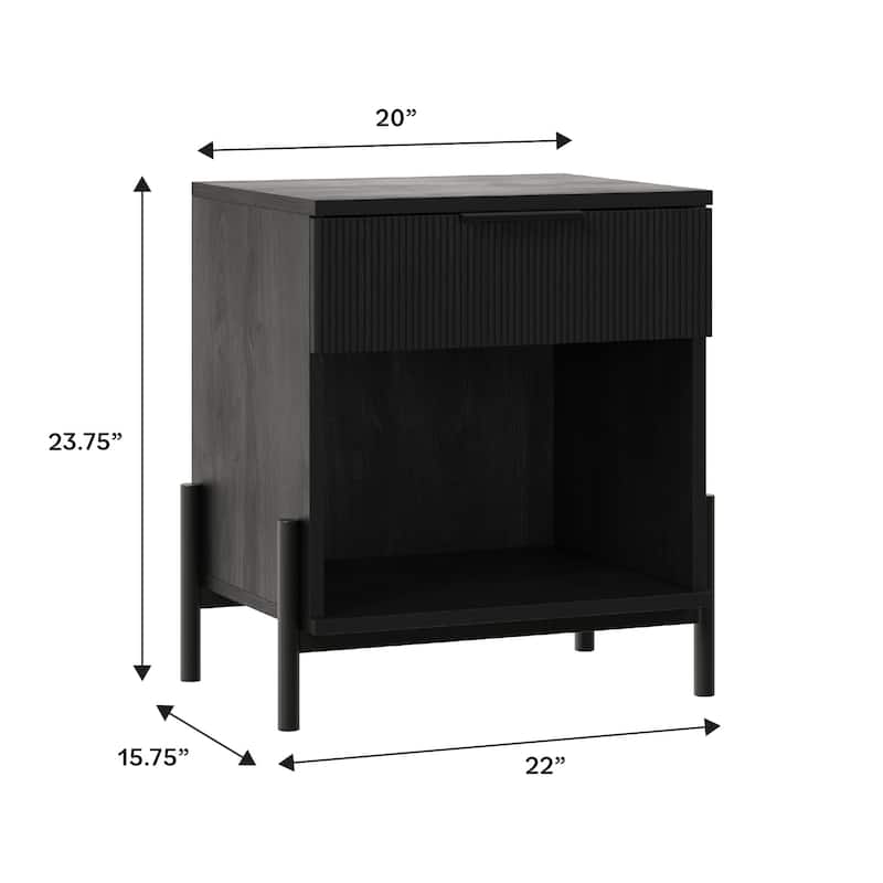Middlebrook Designs Modern Fluted-Drawer Nightstand (Set of 2)