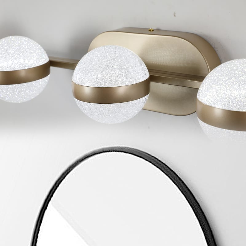 5-Light Champagne Gold LED Vanity - Acrylic - Bathroom Mirror