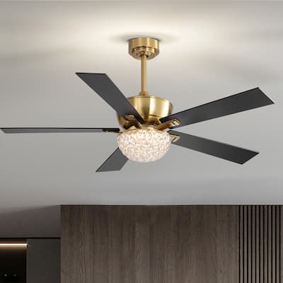52-IN Chandelier LED Ceiling Fan with Light Kit and Remote(Gold )
