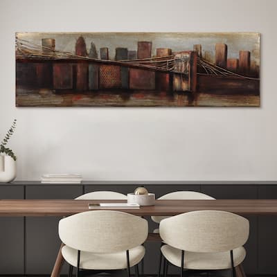 "Bridge" Mixed Media Iron Hand Painted Dimensional Wall Art Sculpture