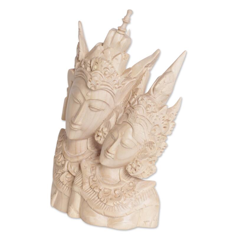 Novica Handmade Rama And Sita Portrait Wood Sculpture