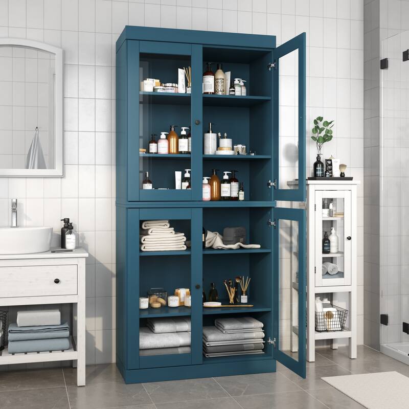 100% Solid Wood 32" Bathroom Cabinet with Optional Doors by Palace Imports