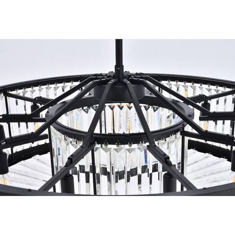 Royce Edge 10-Light Matte Black Chandelier