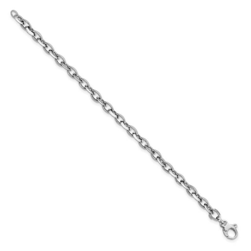 Curata 14k Gold White Polished Fancy Link Bracelet 7.75 Inch