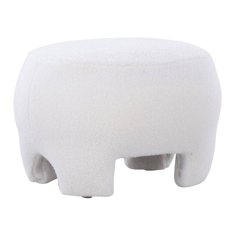 Porch & Den Kacie Contemporary Sherpa Ottoman