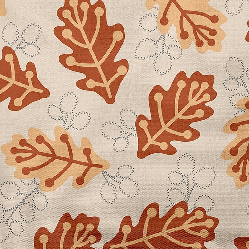 Retro Leaves Decorative Throw Pillow - 16" x 16" - Sienna