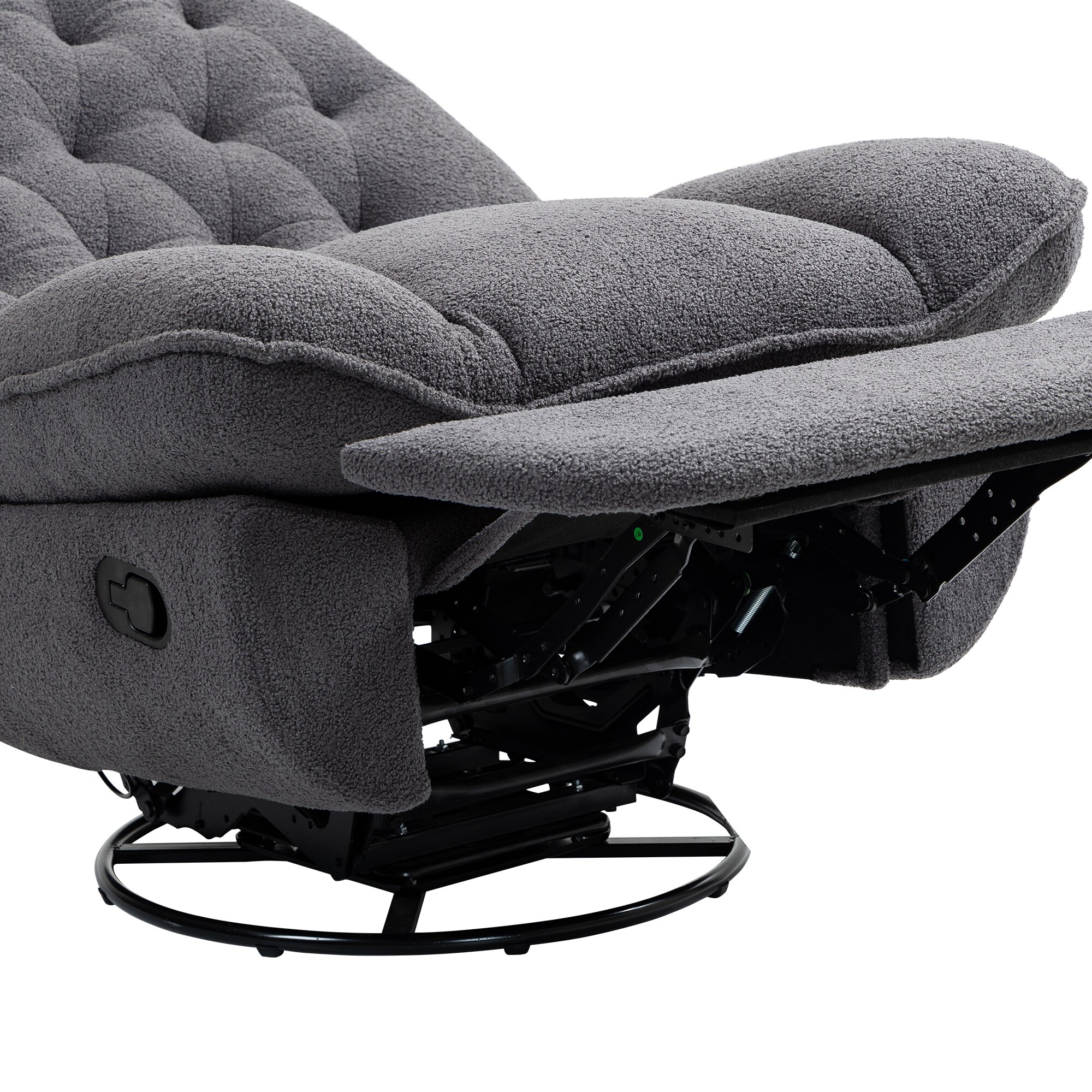 デスクチェア Glinder chair Chenille Glider Chair 360° Rotating Lounge Chair with Metal Base