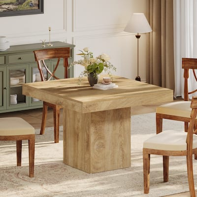 39 Inches Square Dining Table with Sturdy Pedestal Base - 39" W x 39" D x 31.5" H