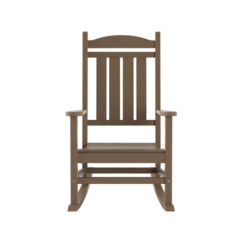 Laguna Hdpe All Weather Outdoor Patio Rocking Chairs With Side Table (3-Piece Set)