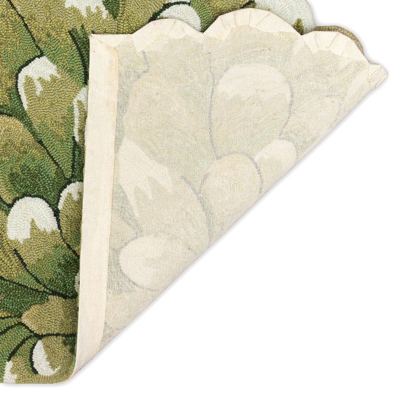 Liora Manne Frontporch Mum Indoor/Outdoor Rug Green 24"X36" 1/2 RD - 24"X36" 1/2 RD