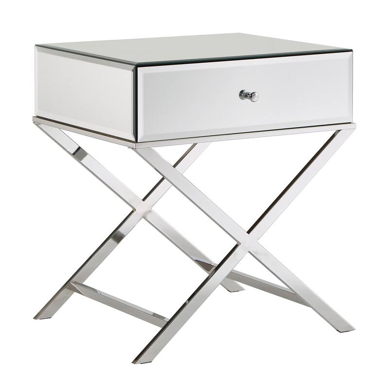 Camille X Base Mirrored Accent Campaign Table by iNSPIRE Q Bold - Chrome Finish