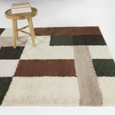 Martha Color Block Shag Area Rug