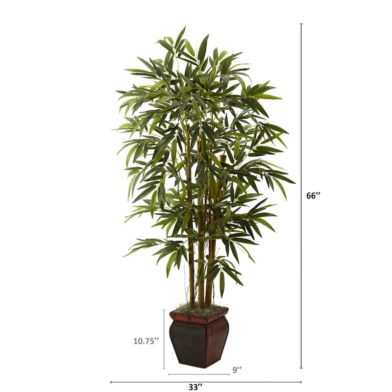 Indoor Artificial Tree - 5.5Ft Faux Bamboo Plant with Planter - Realistic Fake Tree for Home Office Decor - 5.5ft.