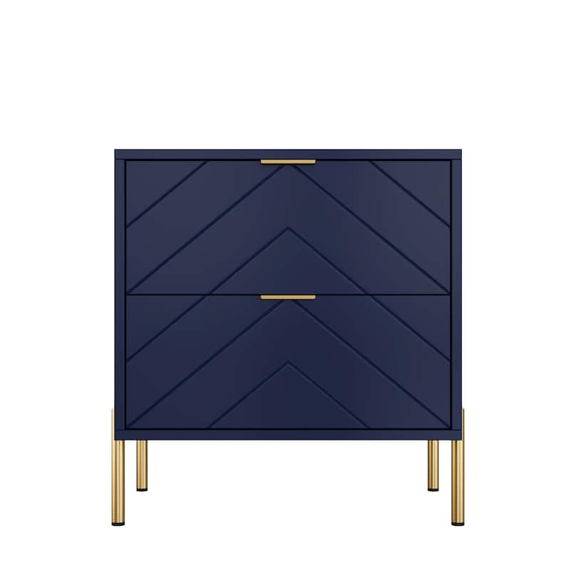 Clihome Modern 2-Drawer Storage Nightstand
