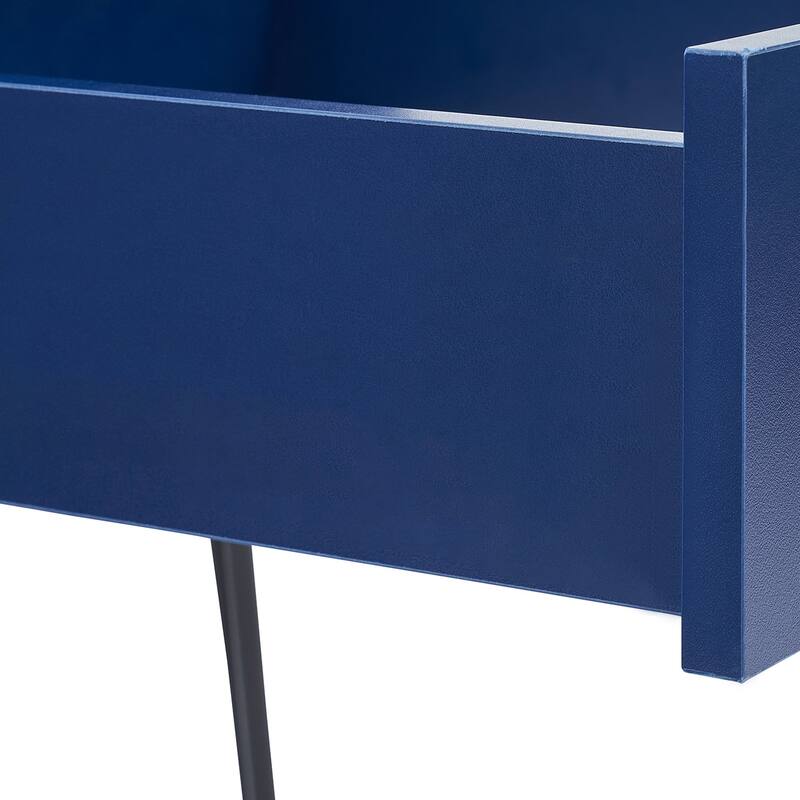 VECELO Mid Century Modern Nightstand with Drawer Open Shelf V-Shaped Metal Legs End Table for Bedroom Living Room