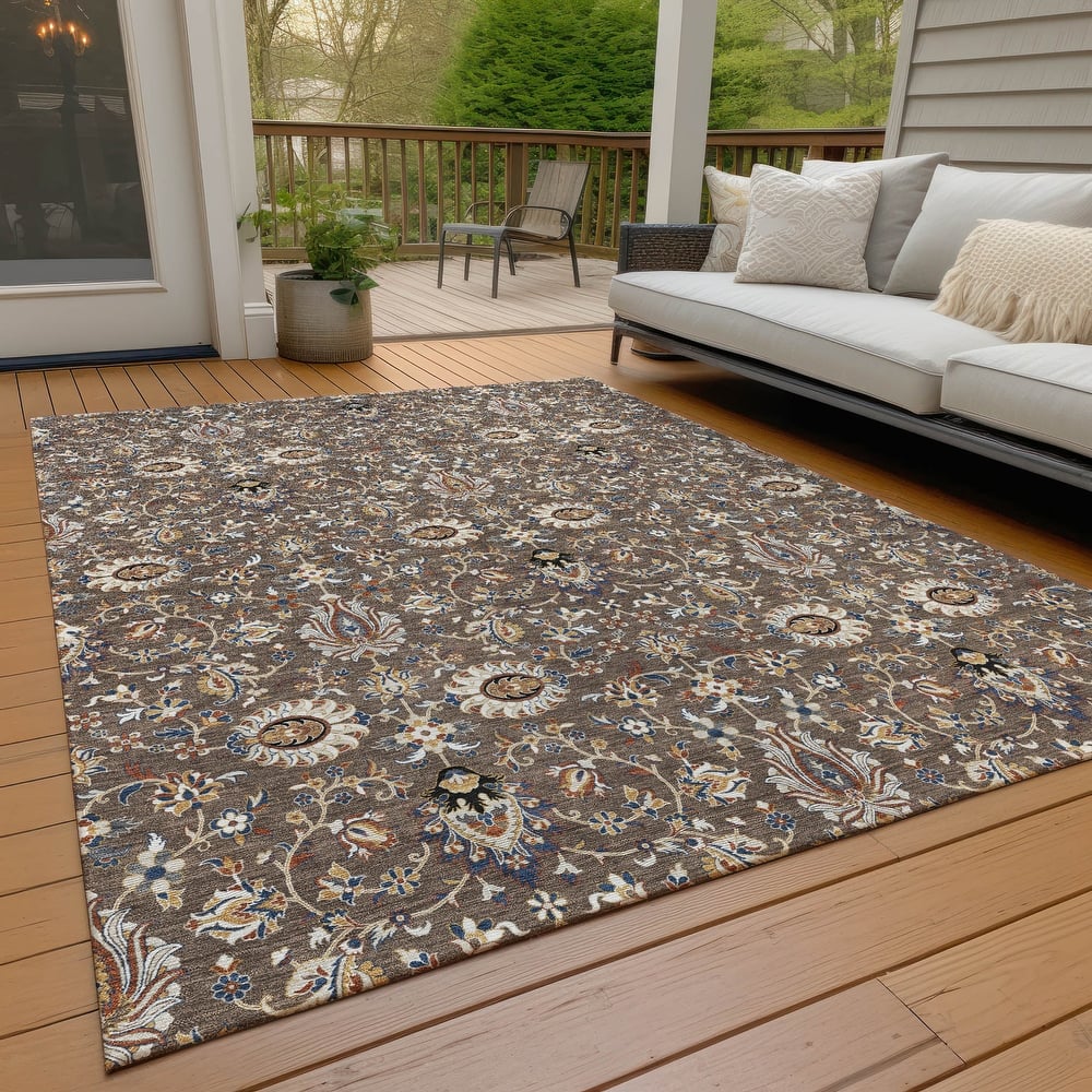 Machine Washable Indoor/Outdoor Traditional Persian Chantille Rug