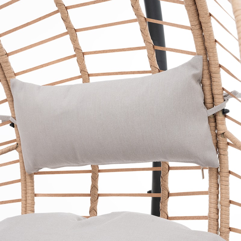 Wicker Swing Egg Chair with Cushion