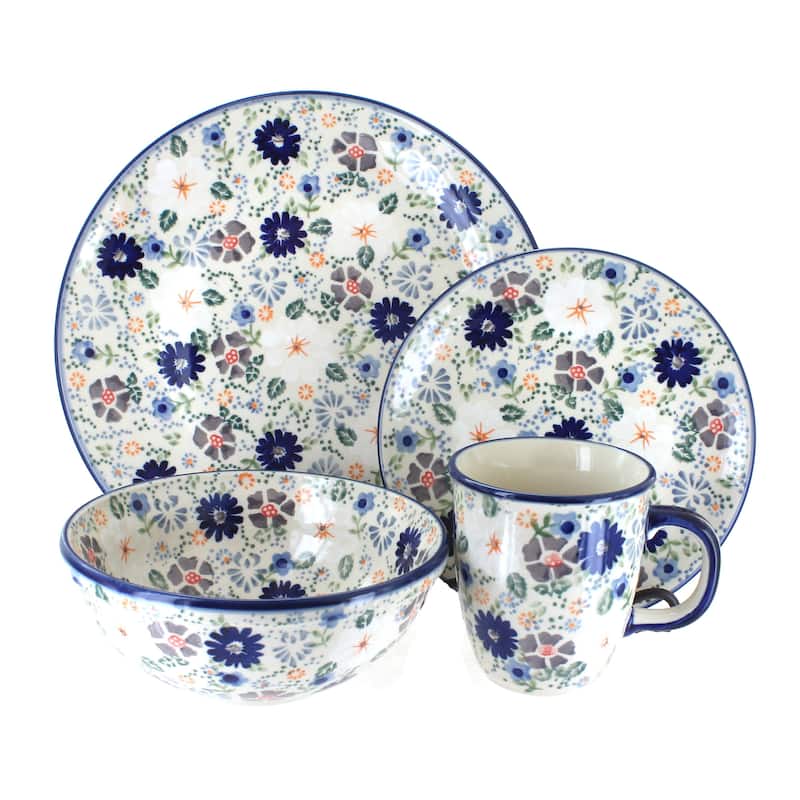 Blue Rose Polish Pottery Manufaktura Dinnerware (4PC) - Carnival