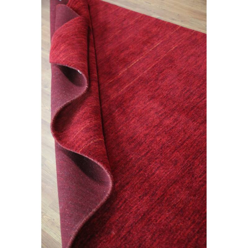 Hand Knotted Oriental 100% Wool Carpet Tribal Tribal Red Gabbeh Area Rug - 8' 0'' X 5' 2''