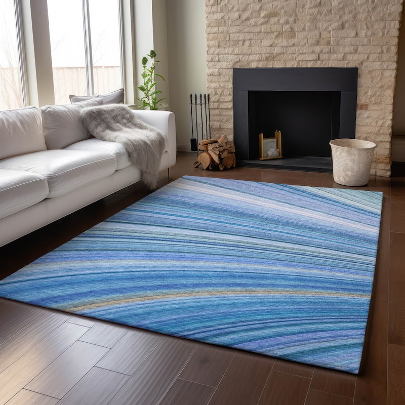 Premium Washable Super Soft Striped Abstract Mayfield Rug