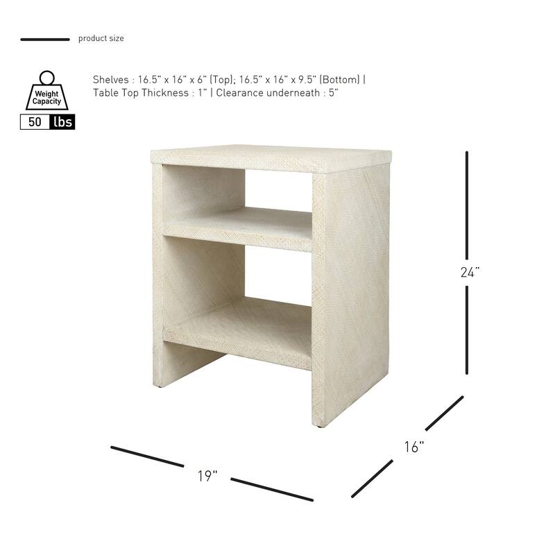 NPD Furniture Layne Nightstand with 2 Open Shelves