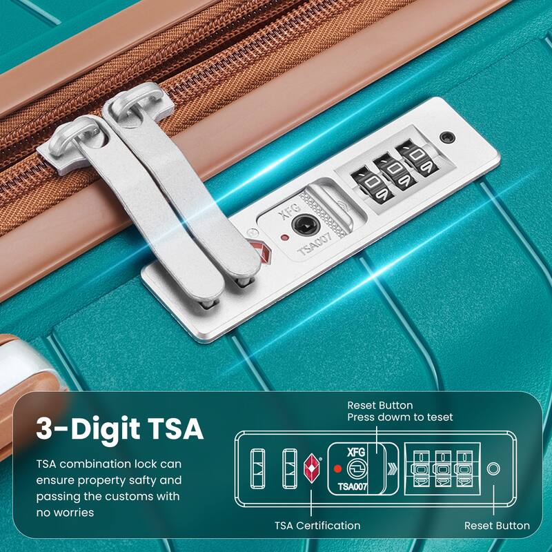 14/20/24/28" Expandable Lightweight Luggage Sets, Hardside Suitcase with Double 360 Degrees Mute Spinner Wheels & TSA Lock