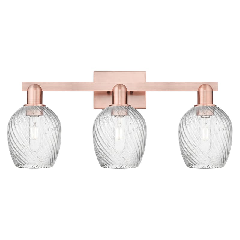 Innovations Lighting 716-3W-12-25 Salina Vanity Salina 3 Light 25" - Antique Copper / Clear Spiral Fluted