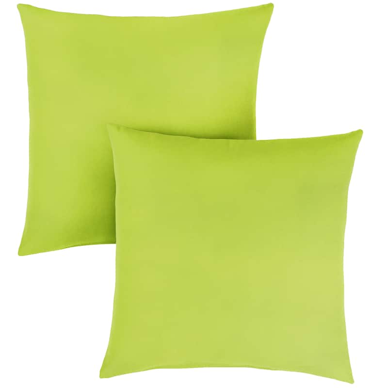 Sorra Home Sunbrella Outdoor Knife Edge Pillow Set of 2 - 24 in H x 24 in W x 6 in D - Canvas Macaw