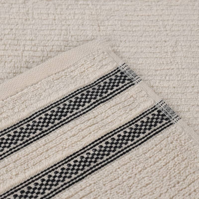 Superior Brea Zero Twist Cotton Ribbed Modern Bath Towel Set of 3