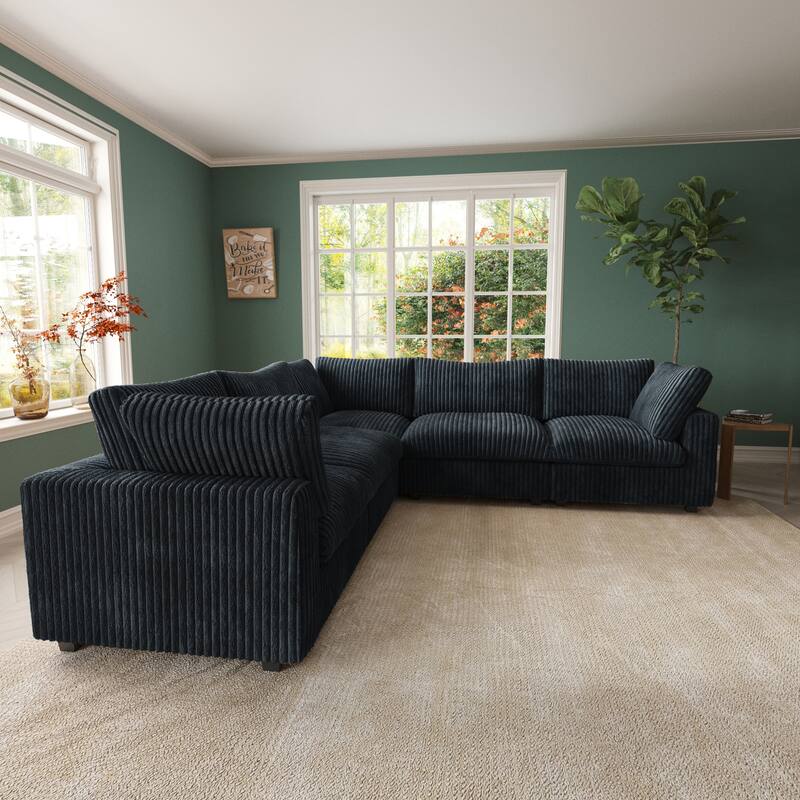 Cloud Corner Sofa Soft Plush Upholstered Modular Sectional Sofa Down Filled Living Room Couch