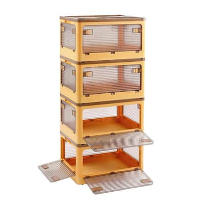 Collapsible Storage Boxes with Lids for Home - 14.2"D x 20.3"W x 11.8"H