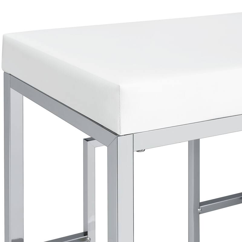 Laguna White 5-piece Counter Height Table with Pot Rack