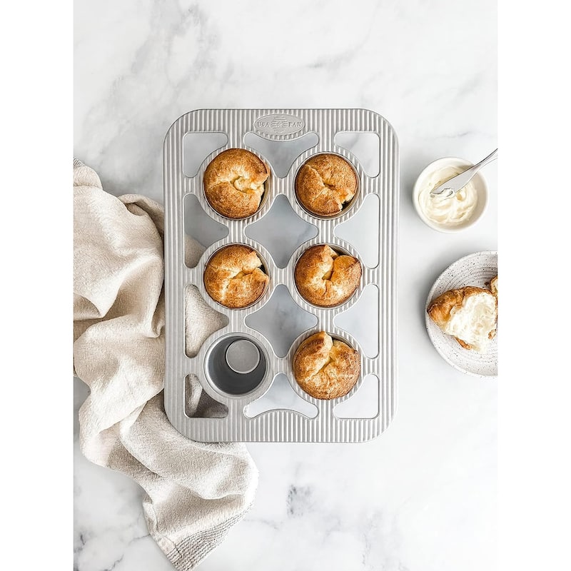 USA Pan 1290PO 6-Well Bakeware Popover Pan, Non-stick - Silver