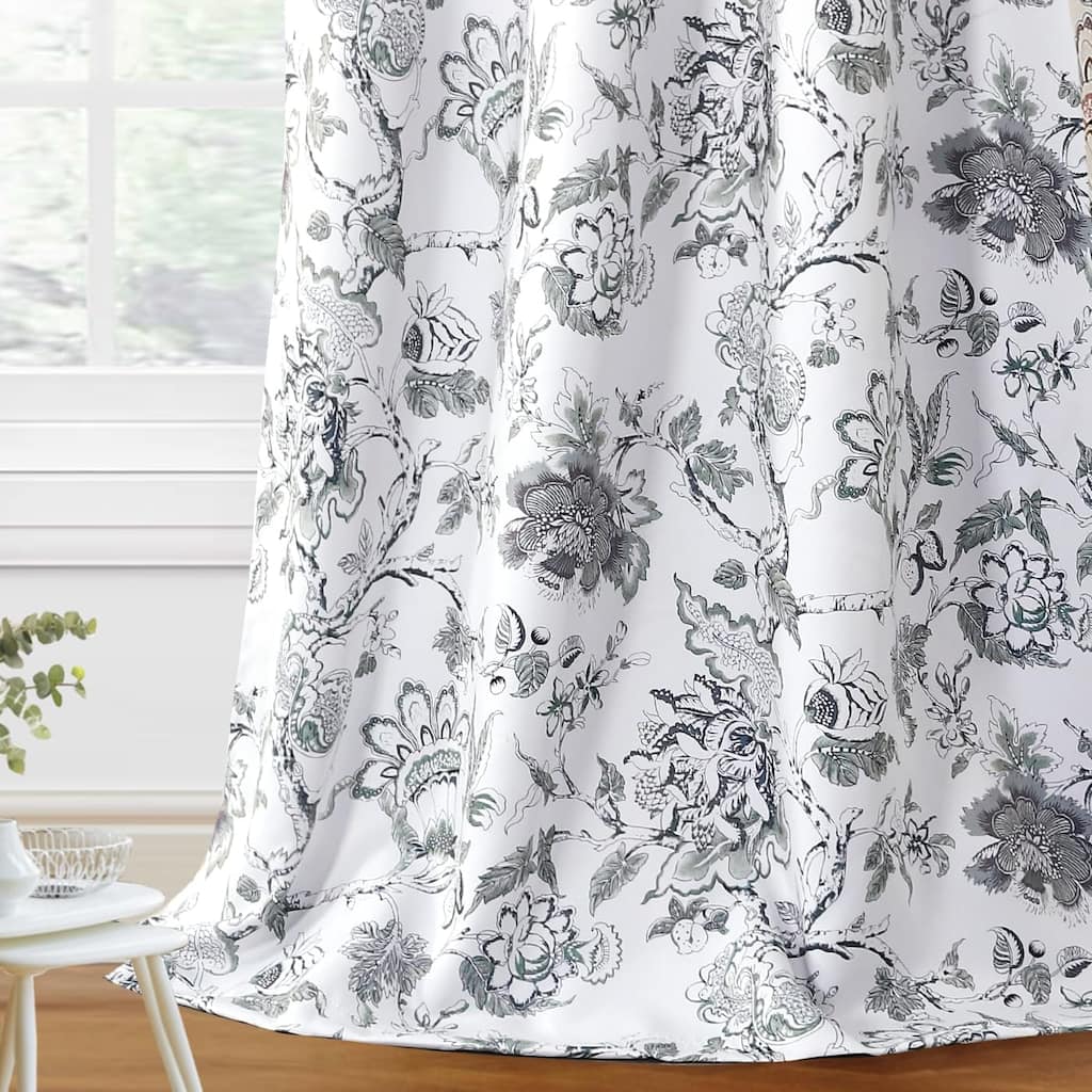 Floral Print Blackout Curtains 2 Panels Set