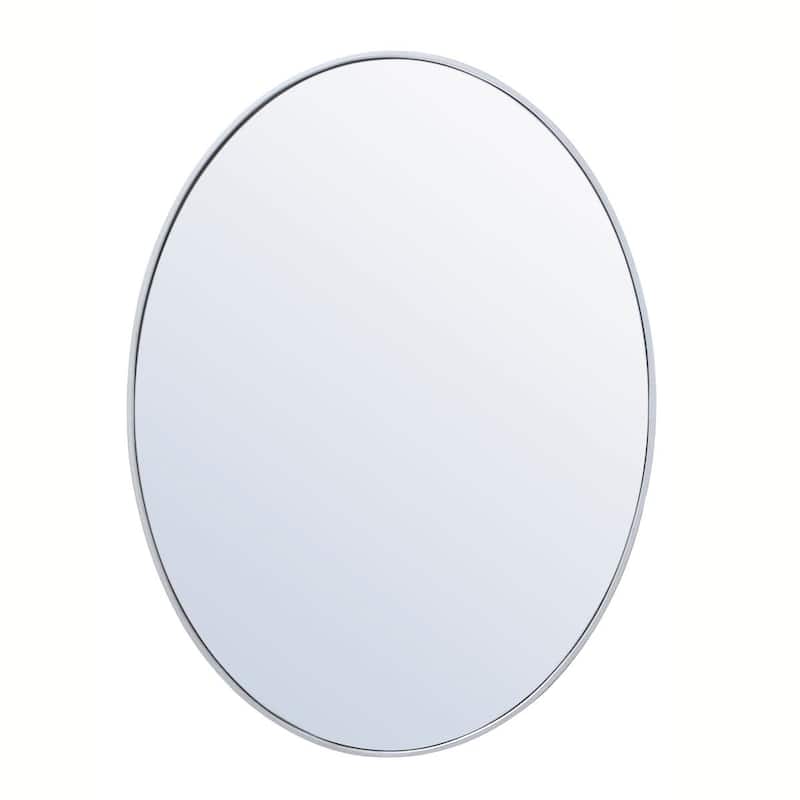 Elegant Lighting MR4630 Decker 30" W x 40" H Contemporary Oval Framed - Silver