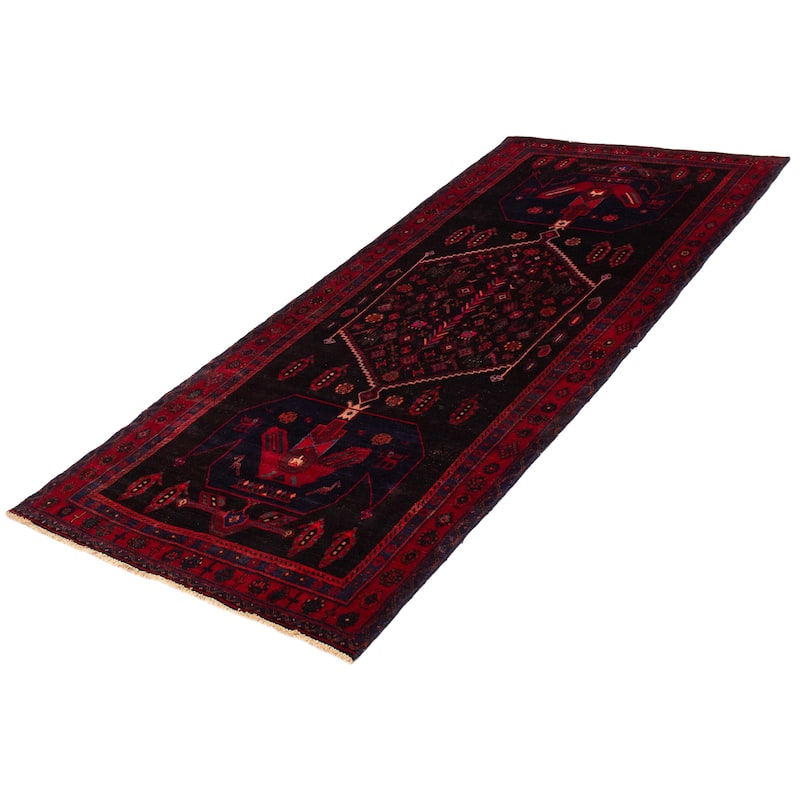 ECARPETGALLERY Hand-knotted Konya Anatolian Black Wool Rug - 4'8 x 11'0