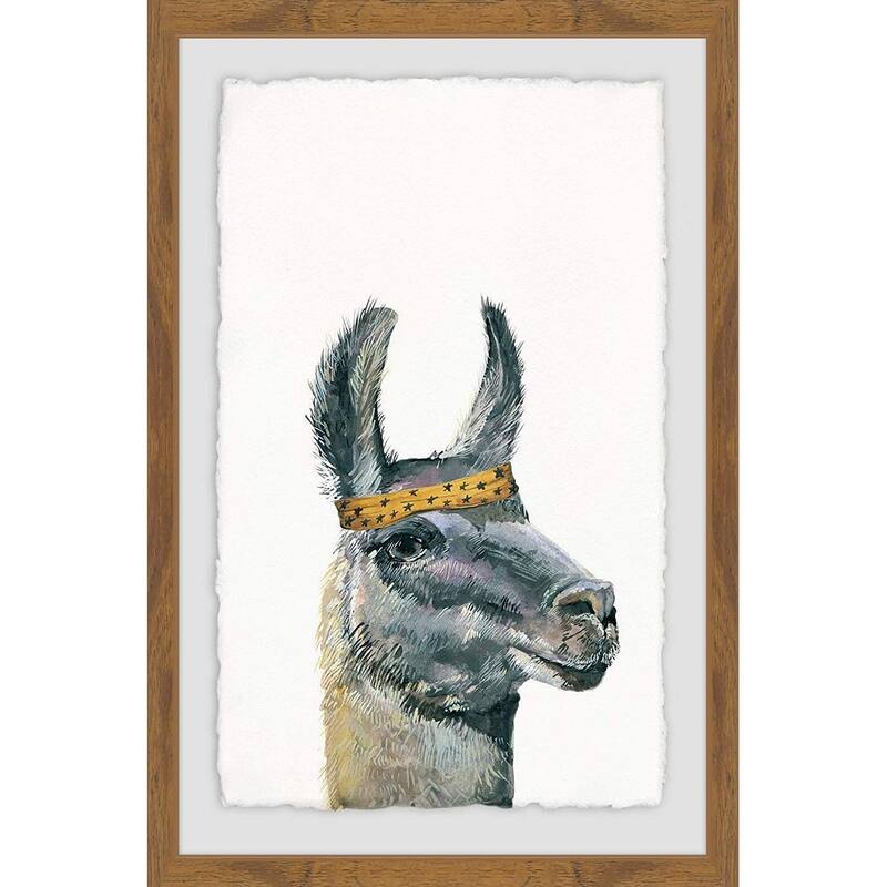 Llama Bandana Framed Wall Art, Elegant Home Touch - Sophisticated Artwork for Refined Décor