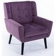 preview thumbnail 8 of 12, Modern Lounge Armchair, Velvet Single Sofa Chair, Club Comfy Guest Chair, Vanity Tufted Accent Chair, Lavender Purple