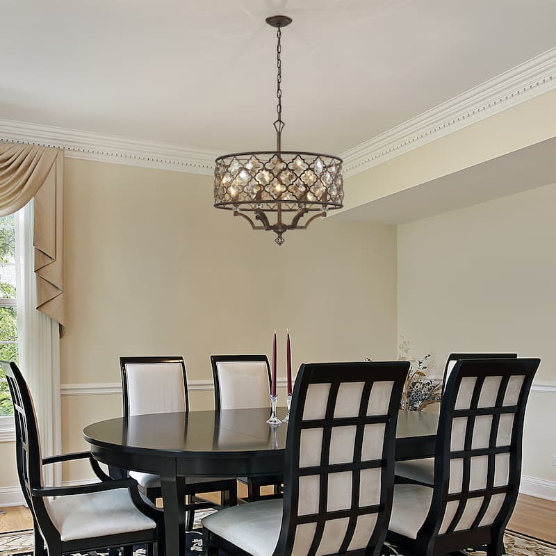 Elk Home Armand Weathered Bronze With Bronze Shade 6 Light Chandelier