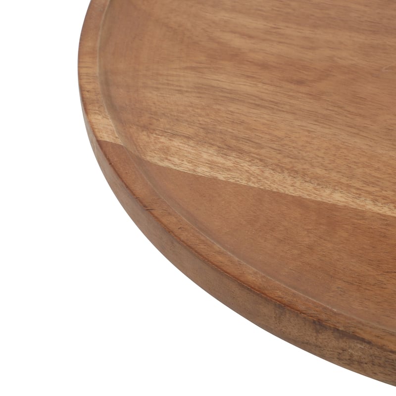 Gibson Home Gracious Dining 2-Tier Round Acacia Wood Serving Tray - 12" x 12" x 13.5"