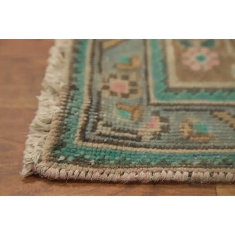 Hand Knotted Oriental 100% Wool Carpet Traditional Floral Greys & Charcoal Tabriz Area Rug - 12' 5'' X 9' 7''