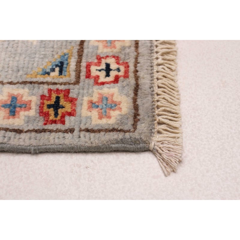 ECARPETGALLERY Hand-knotted Uzbek Ghazni Grey Wool Rug - 4'0 x 6'0