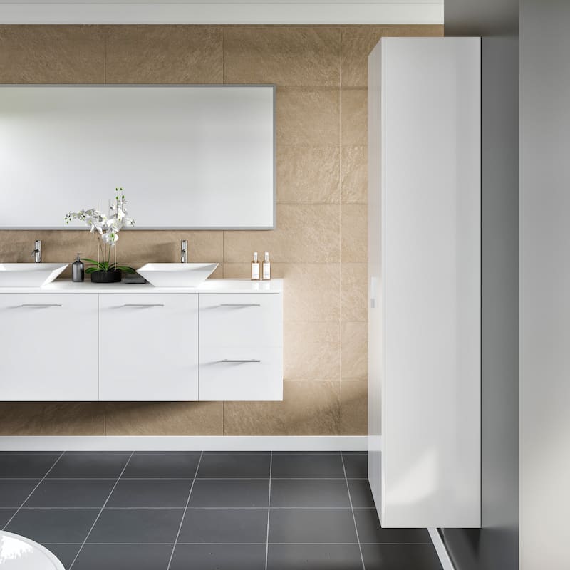 Eviva Luxurious 16"W x 16"D x 67"H Wall-Mounted Linen Cabinet
