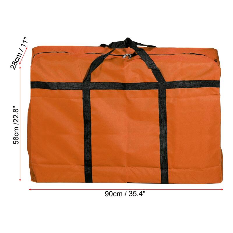 2pcs Storage Tote w Zippers 150L Capacity Moving Tote Bags for Clothes - Orange