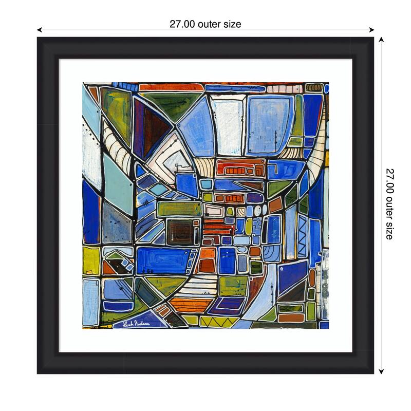 Kate and Laurel Framed Art Retro Current by Leah Nadeau